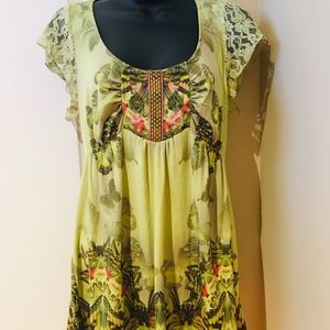 Energy World Green Floral Print Blouse